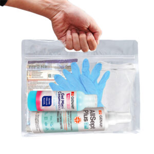kit protezione personale disinfettante guanti mascherina